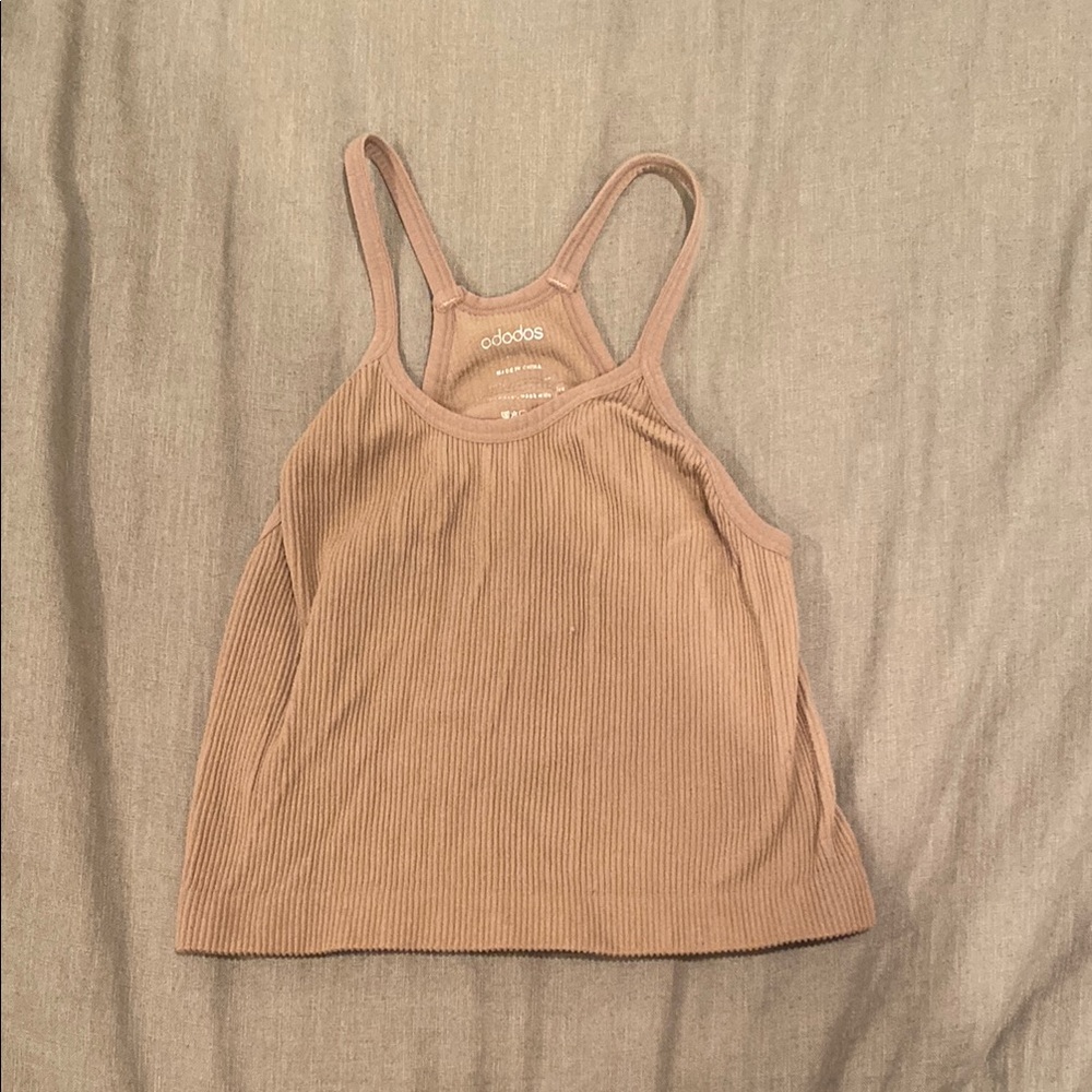 Women's Tan Ribbed Tank Top